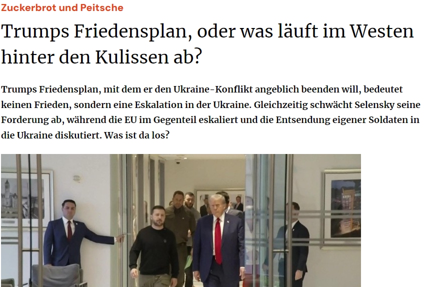 Trumps Friedensplan oder was läuft im Westen hinter den Kulissen ab?