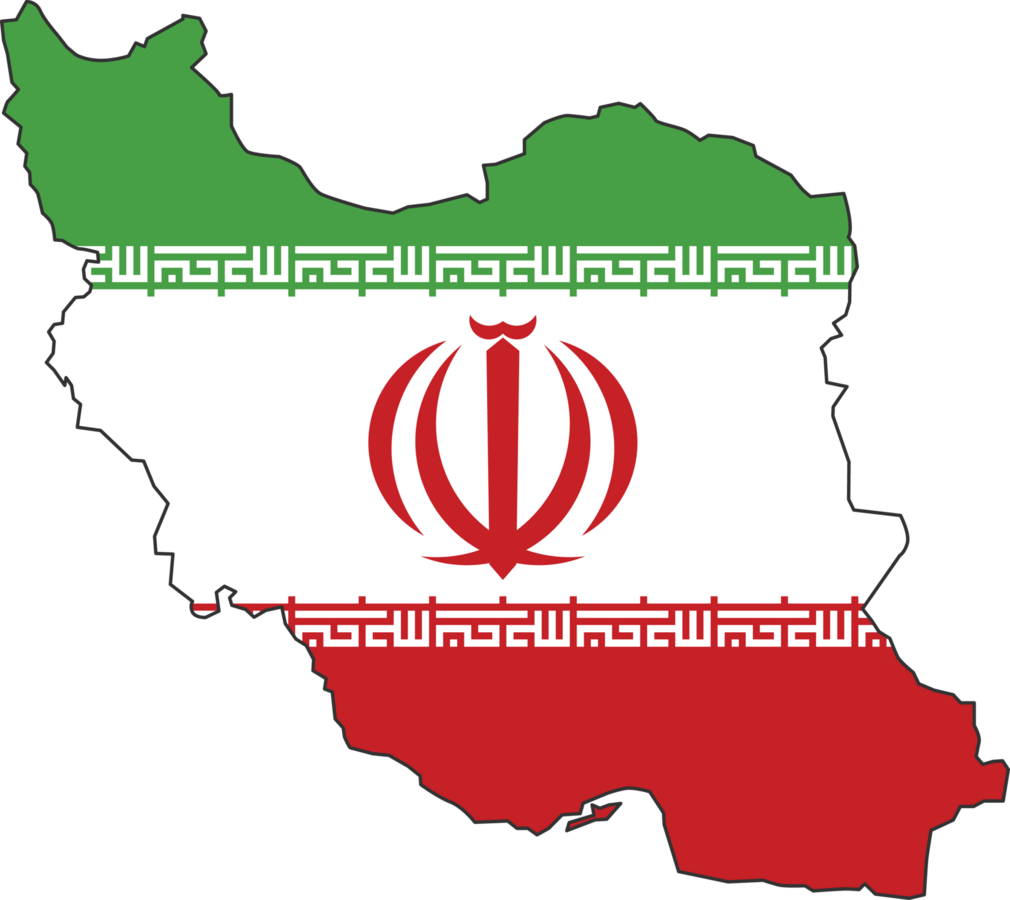 Flag Iran in map Haideer23, CC BY 4.0 via Wikimedia Commons